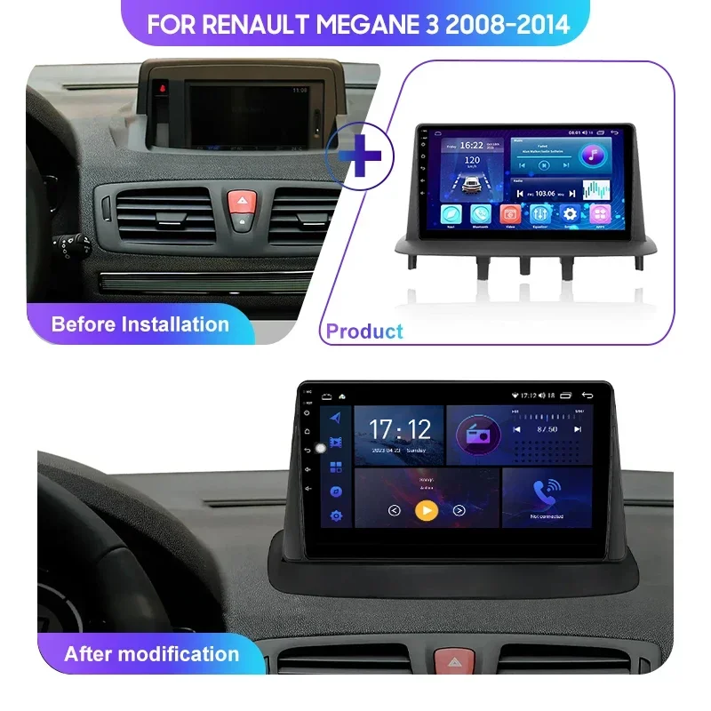 Android13 Car Radio For Renault Megane 3 2008-2014 Video Player Navigation GPS 4G WIFI Carplay Autoradio Head Unit Multimedia