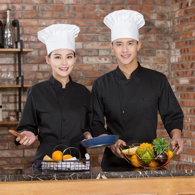 Hotel Chef Shirt Western Restaurant Kitchen Cooking Jacket Long Sleeve Cook Uniform Bakery Cafe Waiter Working Clothes