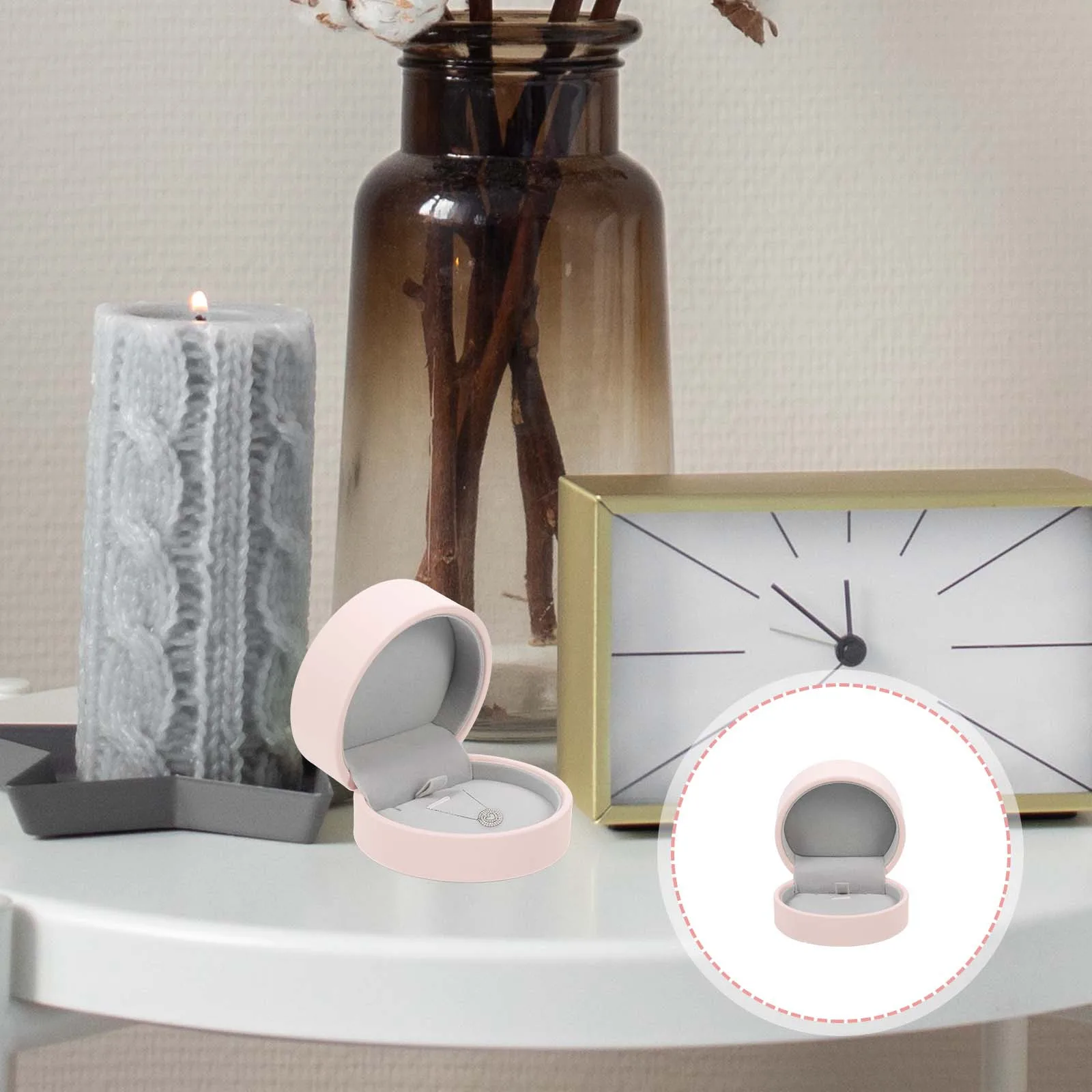 

Маленький органайзер для ювелирных изделий, чехол для хранения ювелирных изделий с цветком розы, мягкая подкладка, декоративный подарок на день Святого Валентина, предметы первой необходимости для путешествий