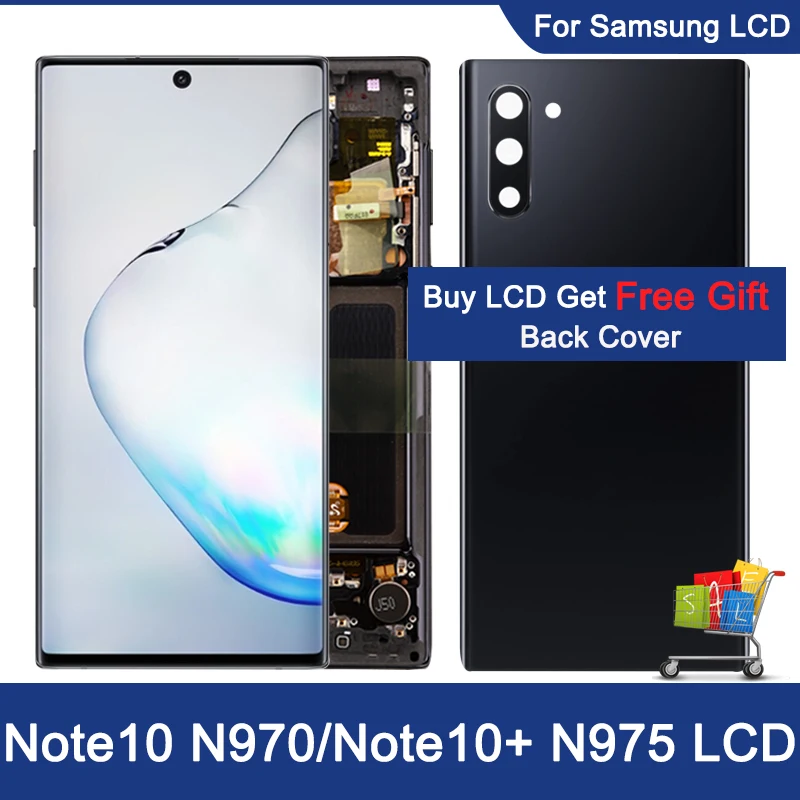 Go Super Amoled LCD For Samsung Galaxy Note10+ Note 10 Plus N975F N9750 Display Touch Screen For Samsung Note 10 N970 N970F