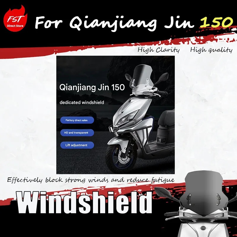 

Motorcycle Windshield Wind Deflector For Qianjiang Jin 150 Scooter Accessories High Clear Front Windscreen