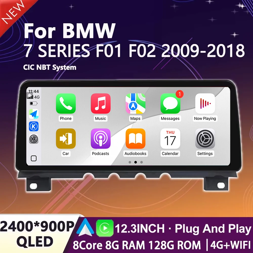 Android 15 For BMW 7 SERIES F01 F02 2009-2018 CIC/NBT System GPS Navi 4G Lte Carplay Bluetooth Car Radio Audio Multimedia Player