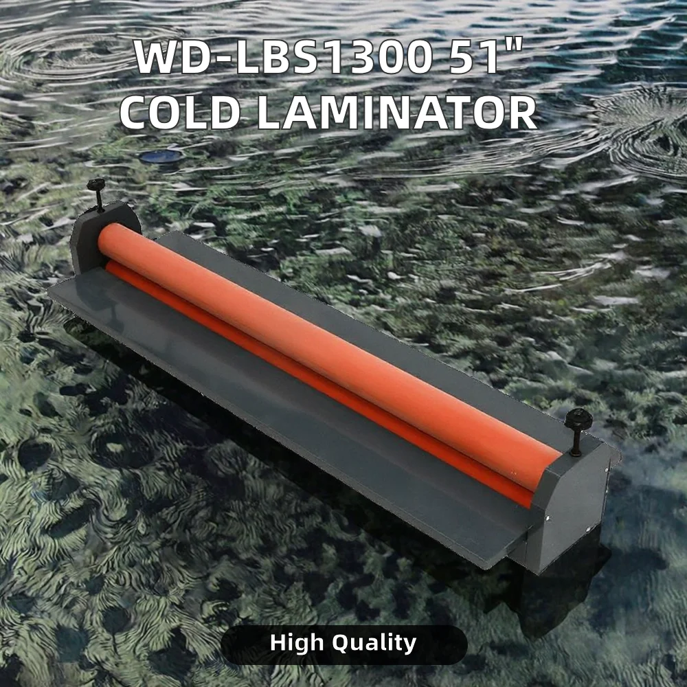 ZEQUAN LBS1300 Manual Cold Film Lamination Machine 1300mm Desktop Cold Roll Laminator With High Quality Rubber Rollers