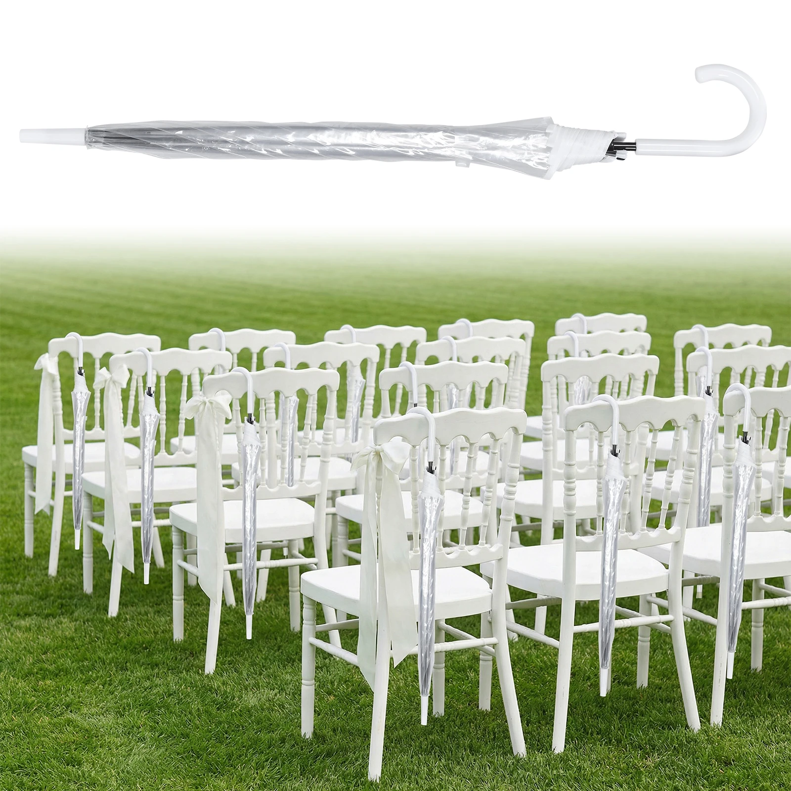 

Набор из 50/32 больших прозрачных зонтов-тростей с автоматическим открыванием, ветрозащитных и водонепроницаемых, для фотосессий жениха и невесты, мероприятий на открытом воздухе