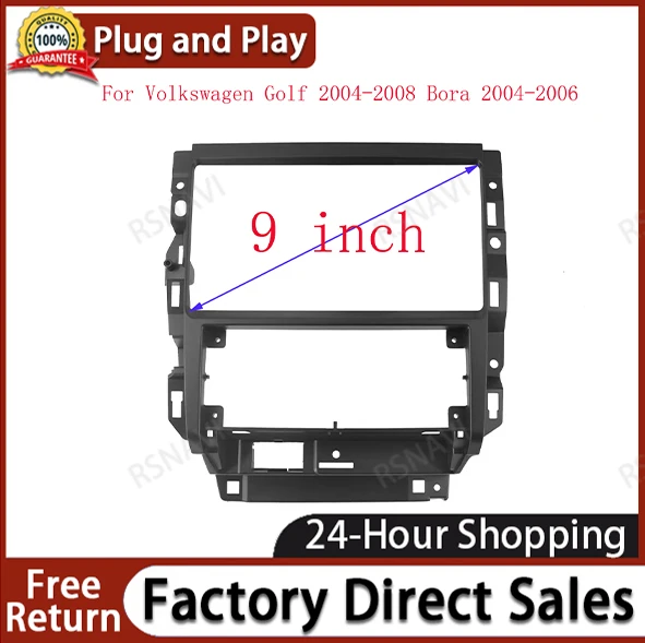 

9 Inch Car Radio Facia For Volkswagen Golf Bora MK4 2004-2008 Car Radio Panel Player Audio Frame Dashboard Mount Kit With Wire