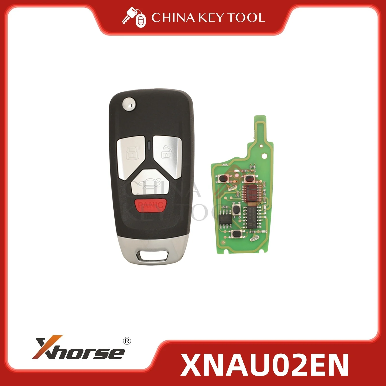 

1PCS Xhorse Wireless Flip Remote Key For Audi Style 4 Buttons XNAU02EN