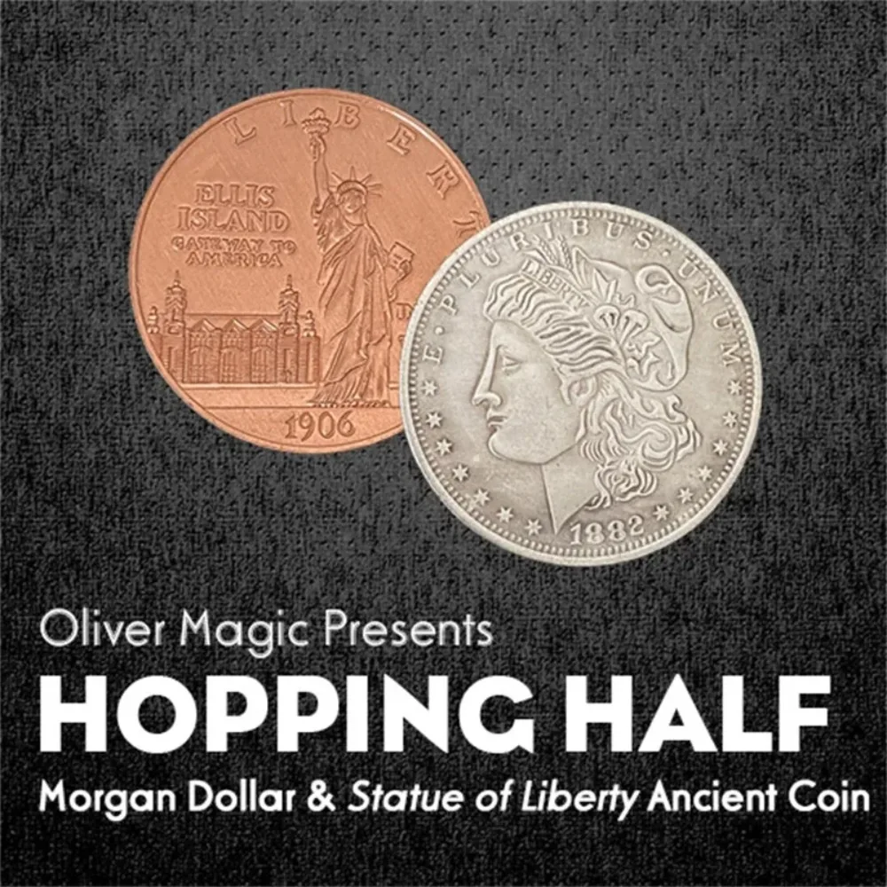 

Hopping Half (Morgan Dollar and Statue of Liberty Ancient Coin) by Oliver Magic tricks Close Up Illusions Gimmicks Mentalism