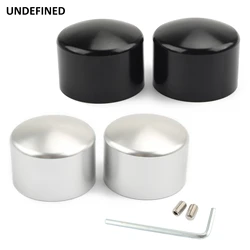 2xMotorcycle Front Axle Nut Cover Cap Bolt Black/Chrome For Harley Sportster XL 883 Touring Street Glide Dyna Softail Fat Bob