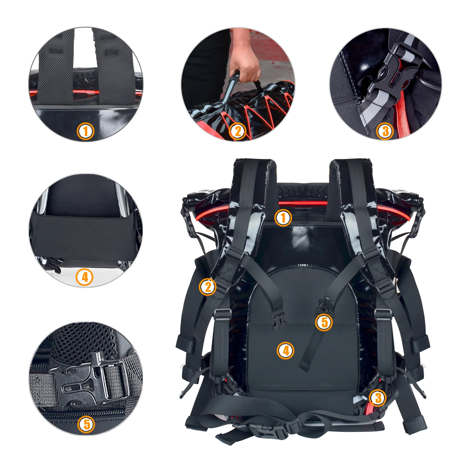 40-65L Expandable Motorcycle Sissy Bar Bag Upgrade High Quality Cool Cycling Back Seat Storage Backpack Organizer Waterproof