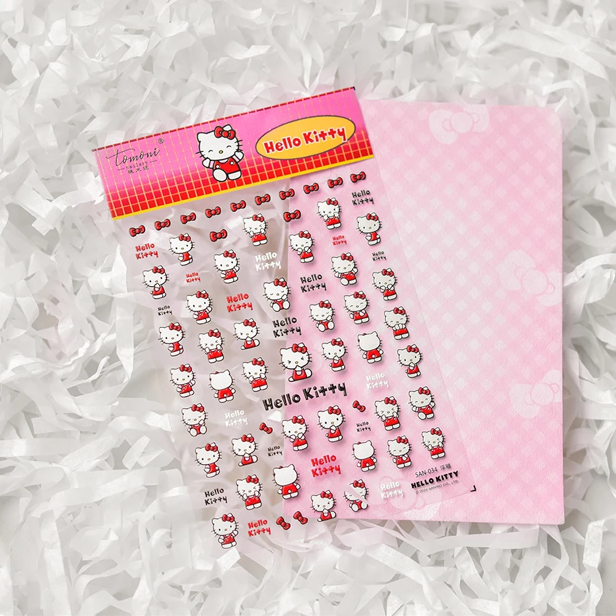 1 Stück 5D Geprägte Hello Kitty Nagelaufkleber Sanrio HelloKitty Nagelzubehör Kitty Katze Modedesign Niedliche Katzen-Nagelteile – Detail 9