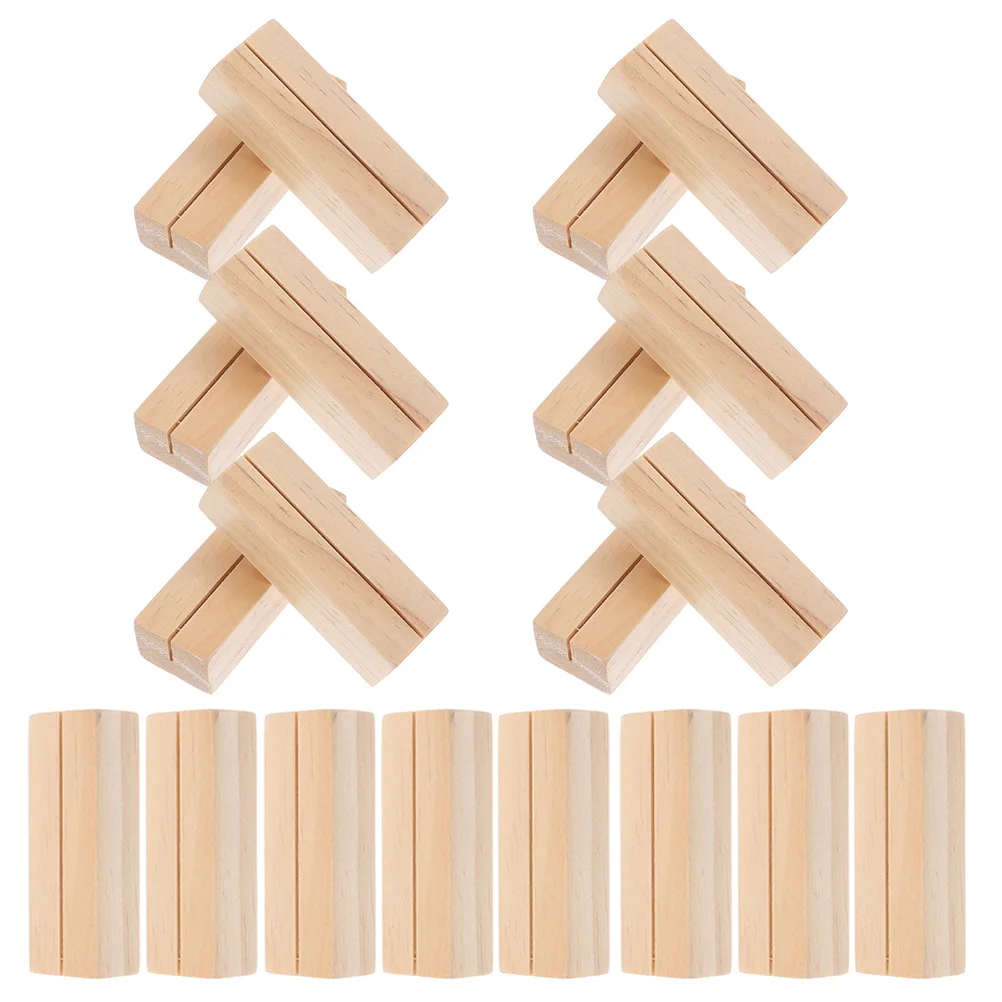 20 Pcs Business Card Holder Ornaments Table Place Holders Greeting Note Wood Stand Dining