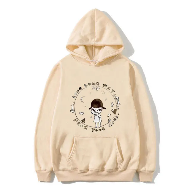 Yoshitomo Nara Long Way From Your Home Graphic Hoodie Men's Fashion Oversized Sweatshirt Unisex Casual Catoon Hooded Tracksuit