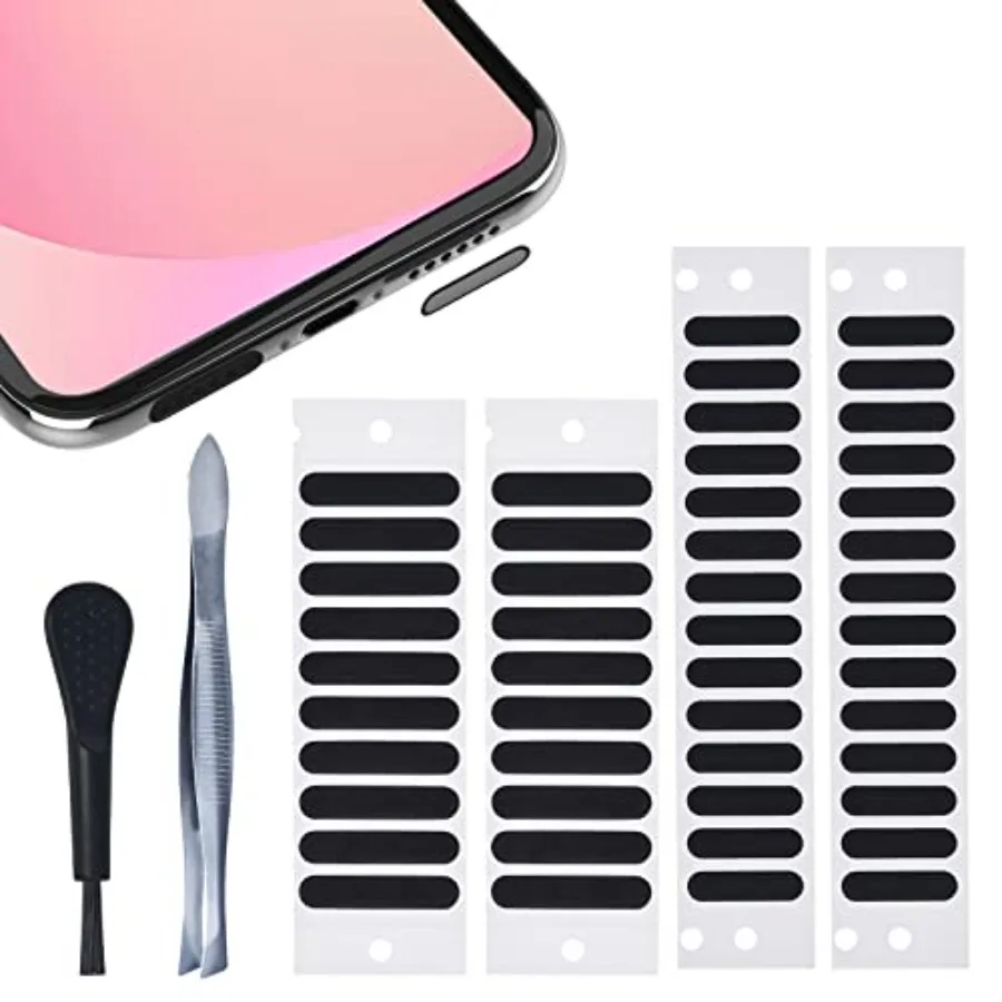

48PCS Universal Phone Speaker Dust Protector Cover Mesh Stickers Compatible with iPhone 17 16 15 Pro Max, iPhone 14, 13, 12, Sa