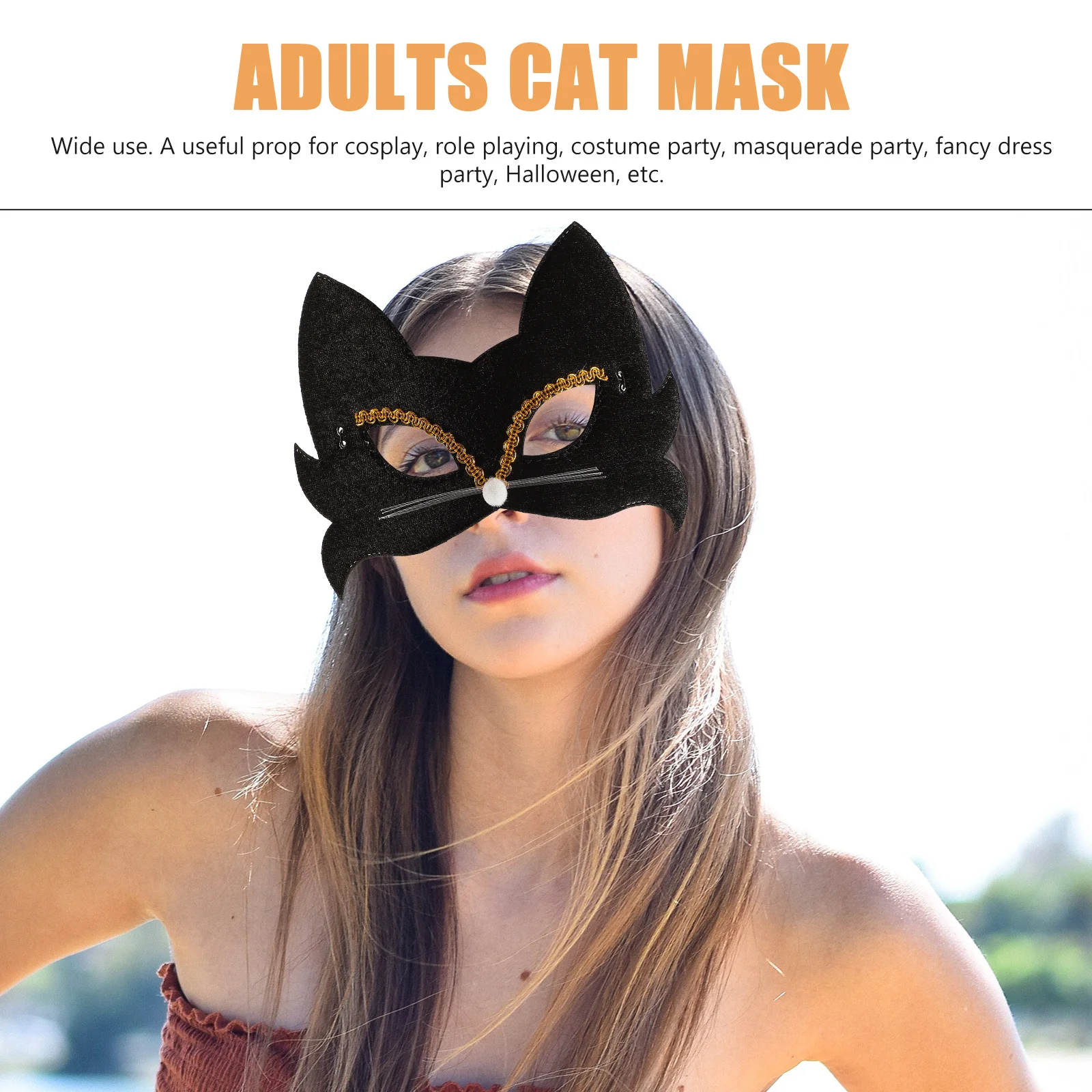 Masque de chat, 4 pièces, mascarade d'animaux, accessoire de Costume de Cosplay Mardi Gras pour enfants filles adultes, fête d'halloween élégante