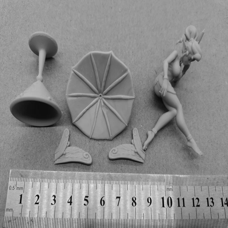 

Масштаб 1/24, фигурка из смолы, зонтик, эльф, сидящий в вине, стеклянка, сборная модель, комплект, разобранная и неокрашенная 3D-статуя, игрушка