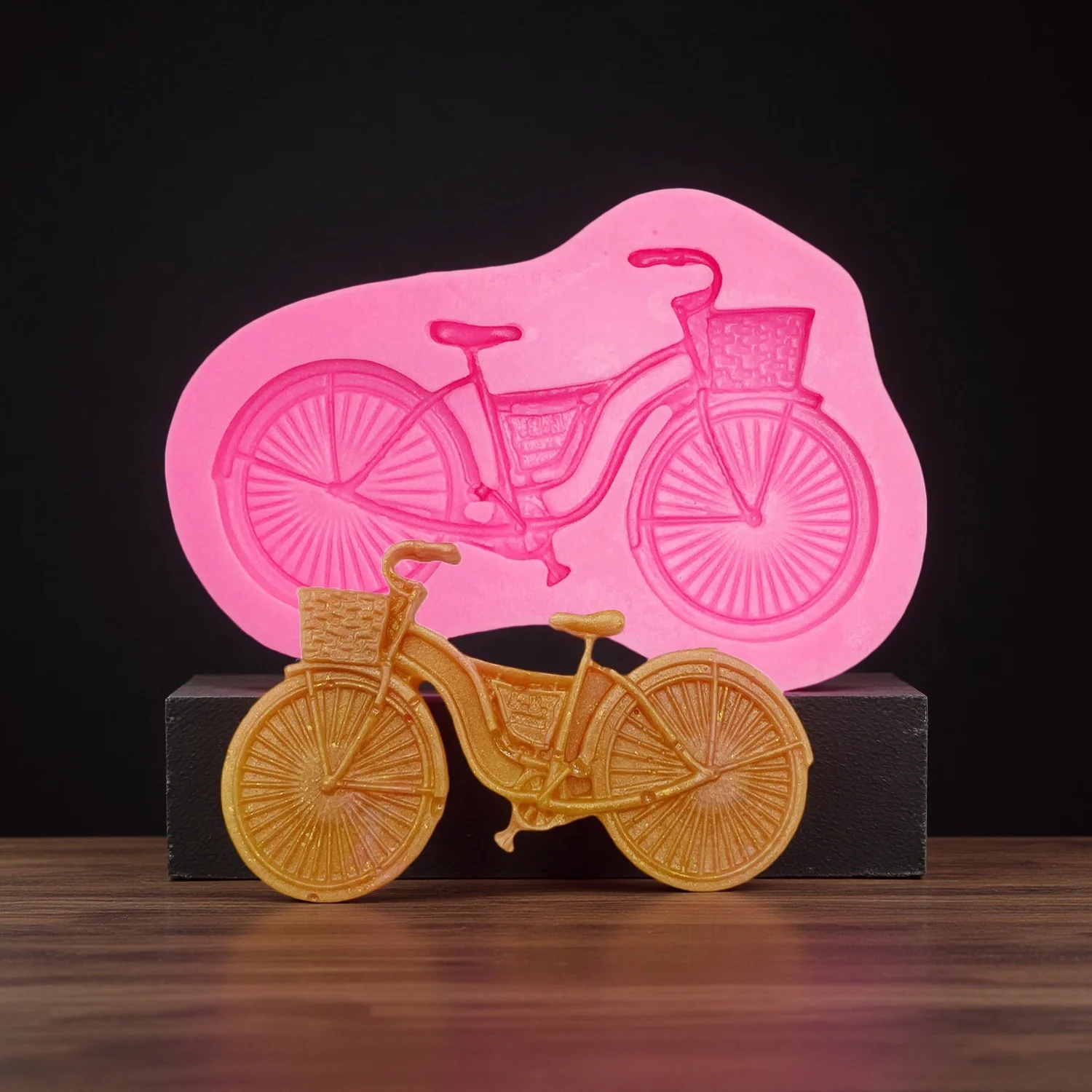 Silicone Bicycle Mold Fondant Chocolate Molds Sugarcraft Clay DIY Handmade Baking Tool for Cake Decoration
