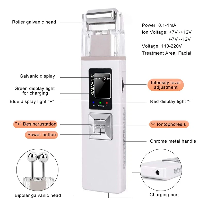 ไร้สาย Galvanic Microcurrent เครื่องกระชับผิวอุปกรณ์ยกกระชับผิวหน้าลูกกลิ้งนวดหน้ากระชับผิว Skin Care เครื่องมือ