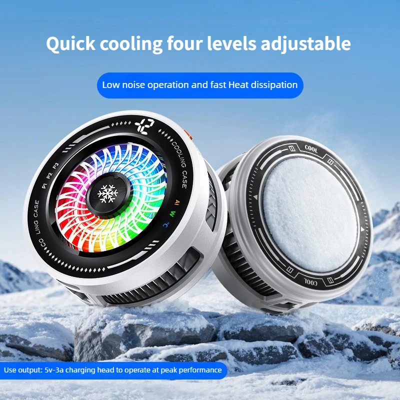AI Smart Temp Control Magnetic Mobile Phone Cooler 4 Modes RGB Colorful Semiconductor Freezing Gaming Radiator Tablet Heat Sinks