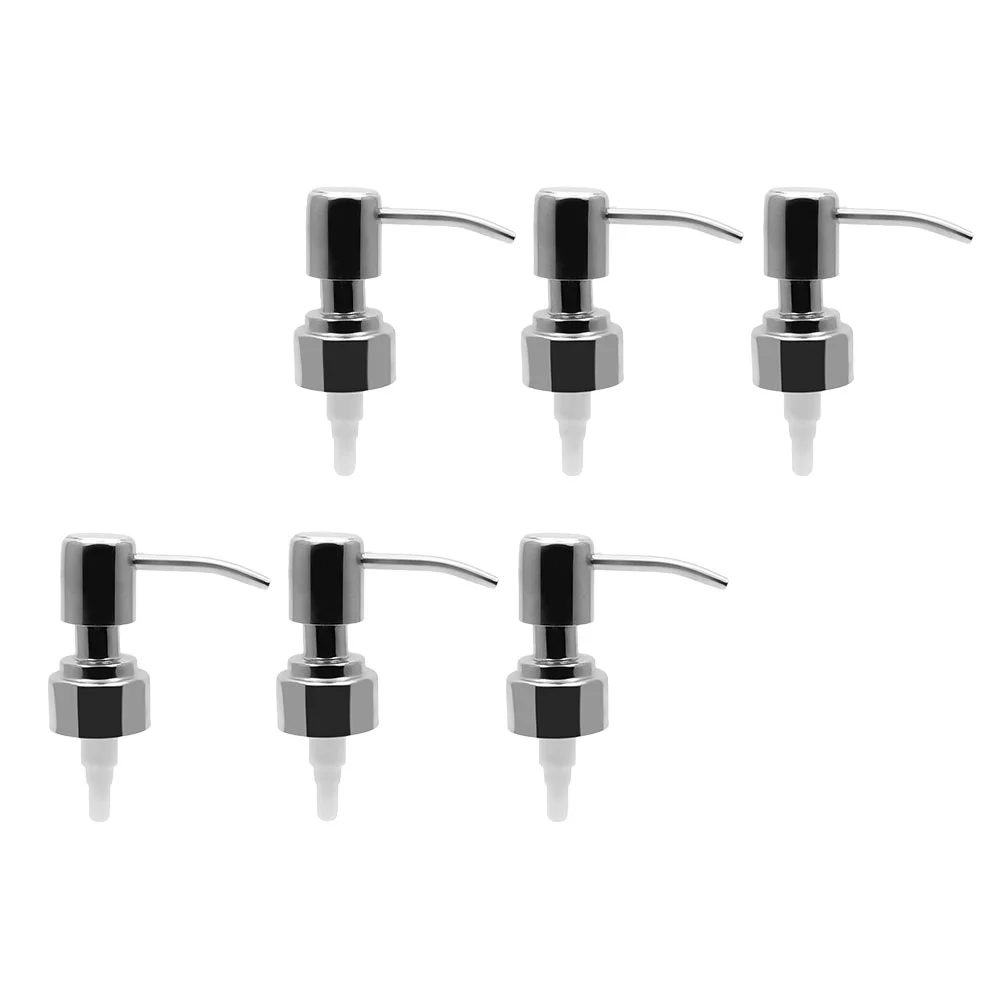 

6 Pcs Perfume Bottle Nozzle Hand Soap Dispenser Pump Replacement Head Pressing Lotion Stainless Steel 201 Type