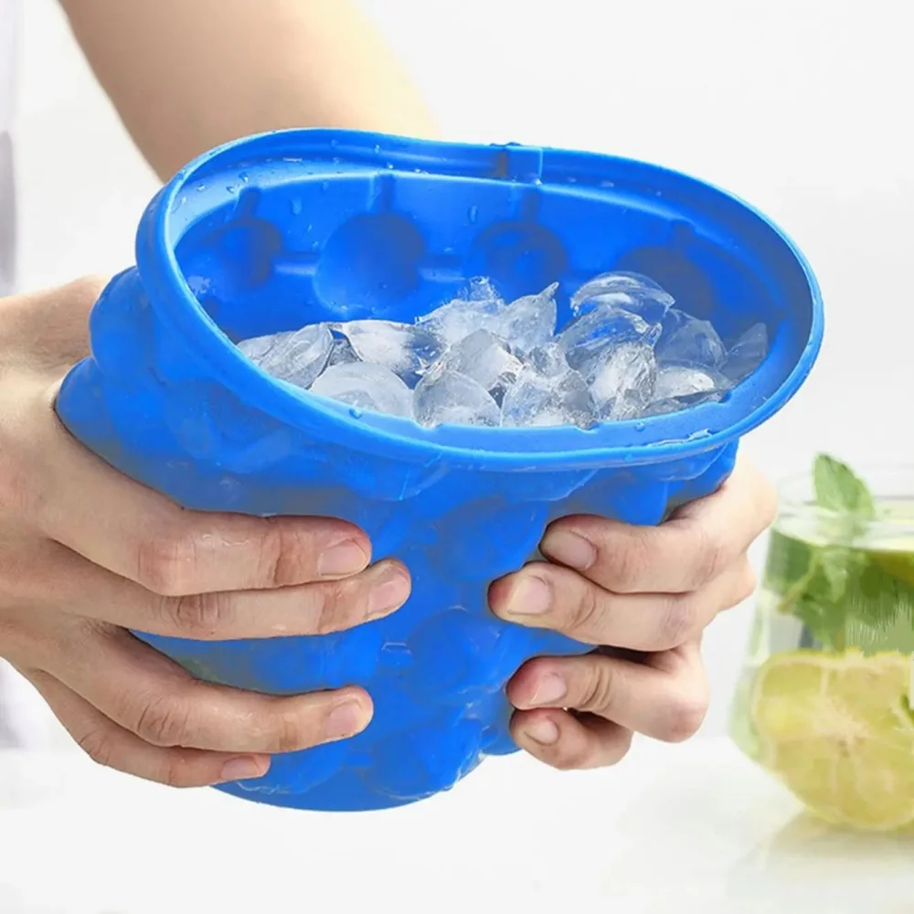 Portable Silicone Ice Cube Maker Mini Beer Whiskey Ice Cooler Space Saving Accelerated Freezing Tool Kitchen Accessories