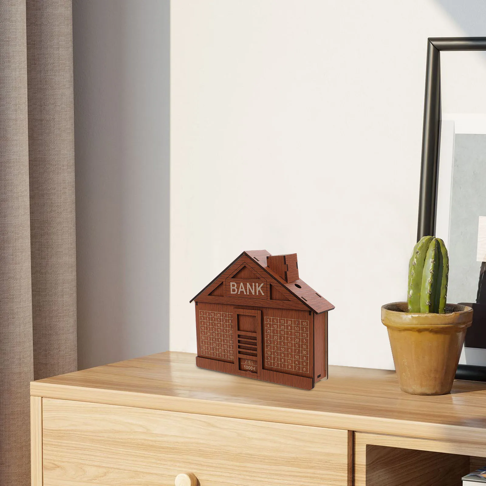 Salvadanaio creativo in legno per bambini, scatola di risparmio per bambini, 1000 portieri, salvadanaio decorativo in legno per bambini