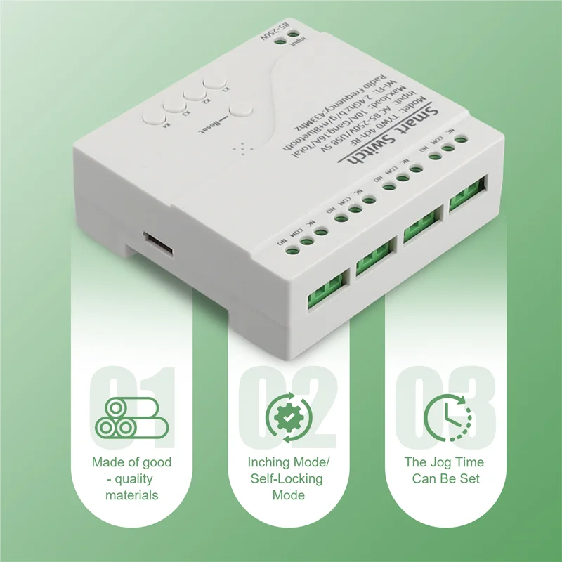 APPLIA-Graffiti Wifi Module 4-Channel Wifi Tap وحدة القفل الذاتي مع RF 4-Channel AC 85-250V مع الضميمة