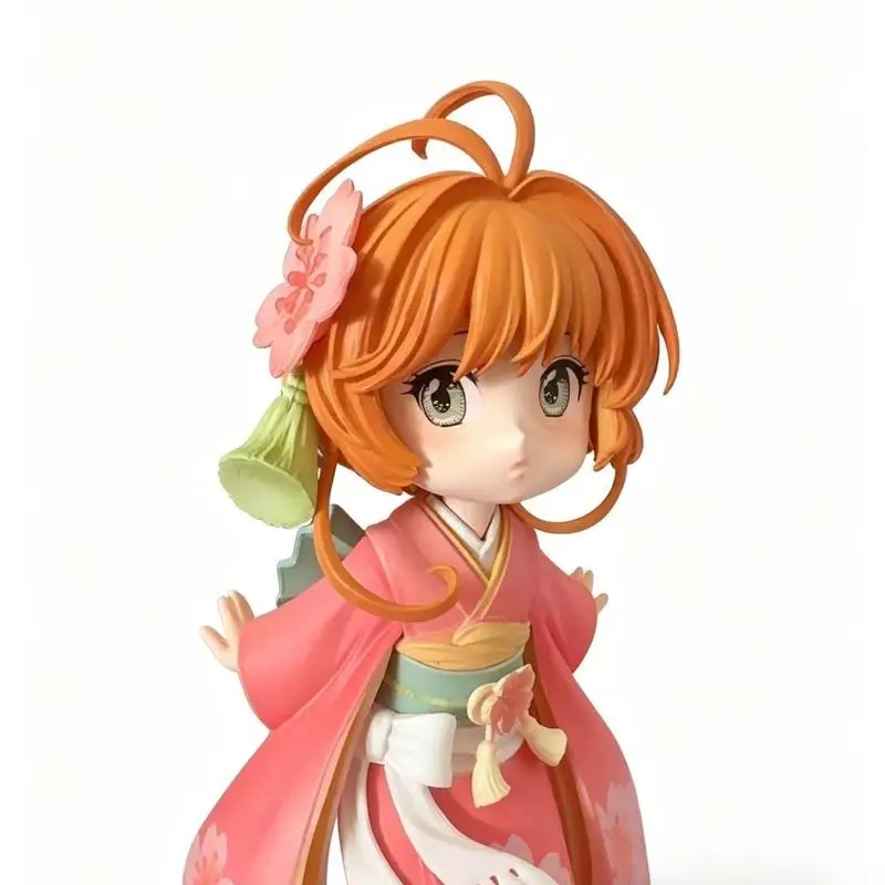 Figura de Anime Sakura Versión Q, Kimono de Flor de Cerezo, Estatua GK, Modelo de PVC Coleccionable, Decoración de Escritorio, Regalo para Fanáticos del Anime