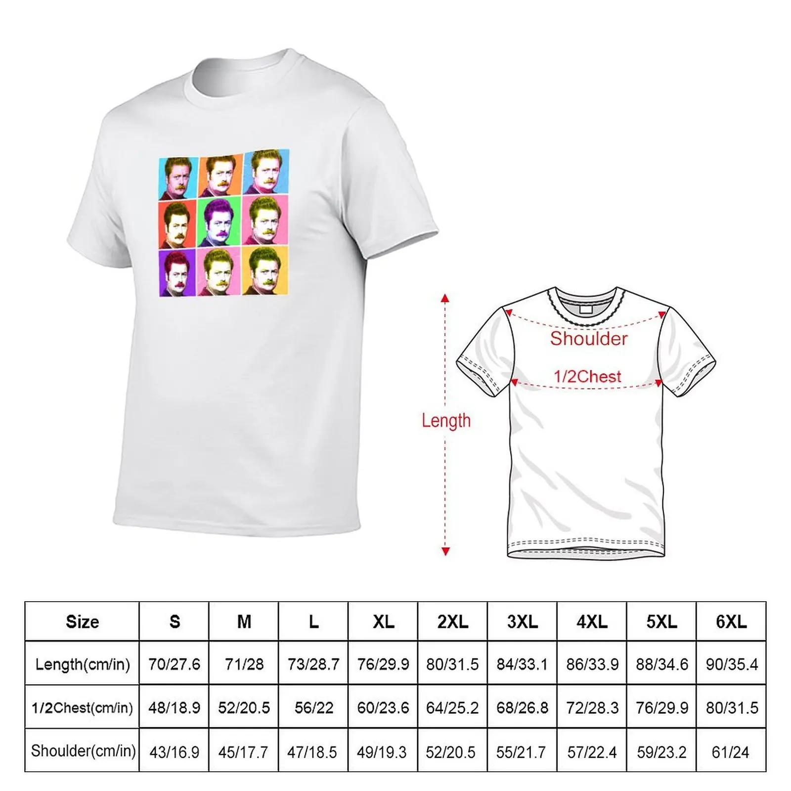 Ron Swanson Diptych T-Shirt man t shirt luxury graphic t shirts for man funny t shirts dark humor T-shirt