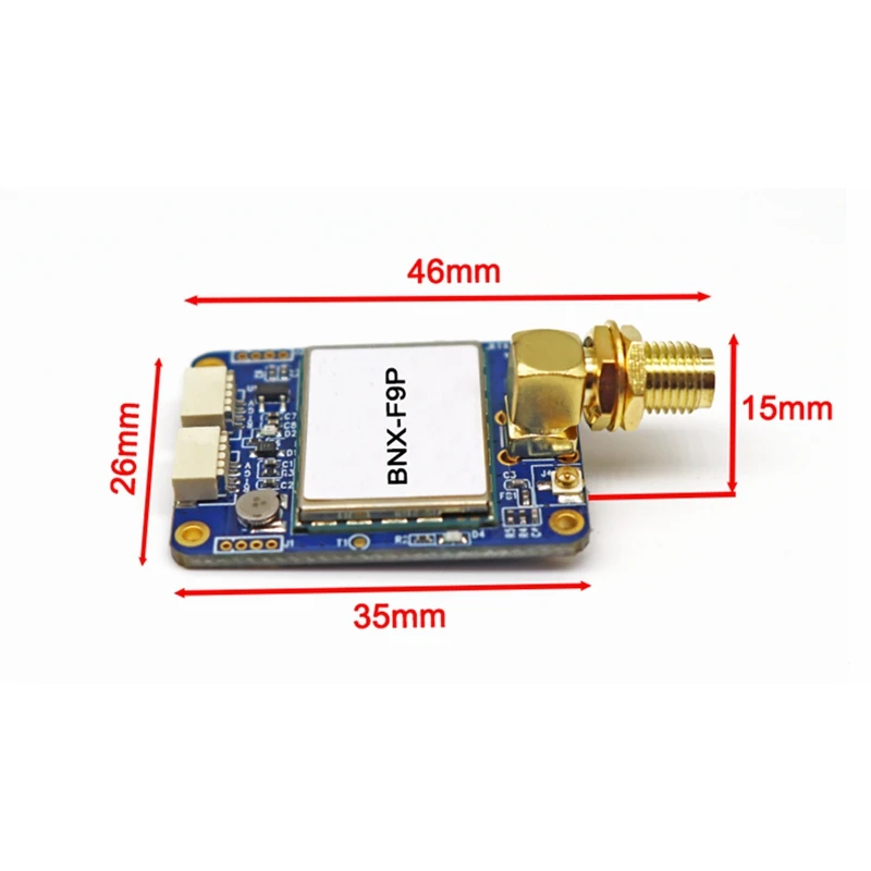 BNX-F9P RTK GPS GNSS Módulo ZED-F9P Placa de alta precisão PC + metal adequado para aplicação de nível centimétrico