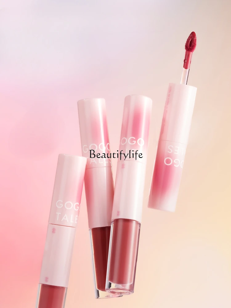 Double-Headed Lip Gloss Transparent Mirror Glossy Glass Lip Female Moisturizing and Nourishing Lip Lacquer Lipstick