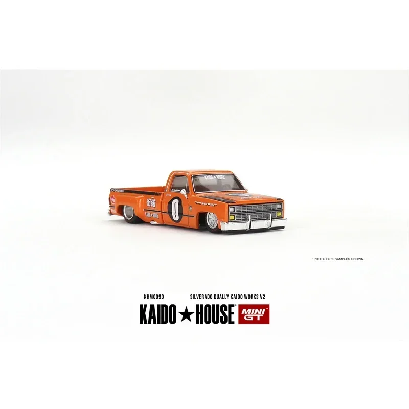 

MINIGT KHMG 090 In Stock 1:64 Silverado Dually V2 Openable Hood Diecast Diorama Car Model Kaido House
