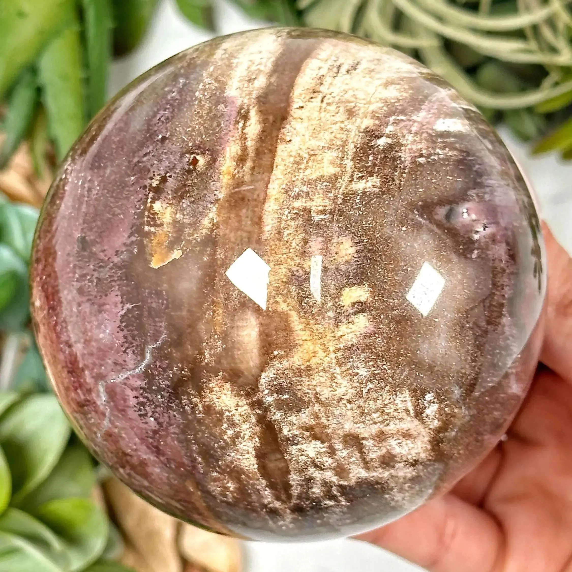 1pc Petrified Wood Stone Ball, Wood Fossil Sphere, Perfect for Home & Office Decor, Ideal Gift for Christmas, Mother's Day