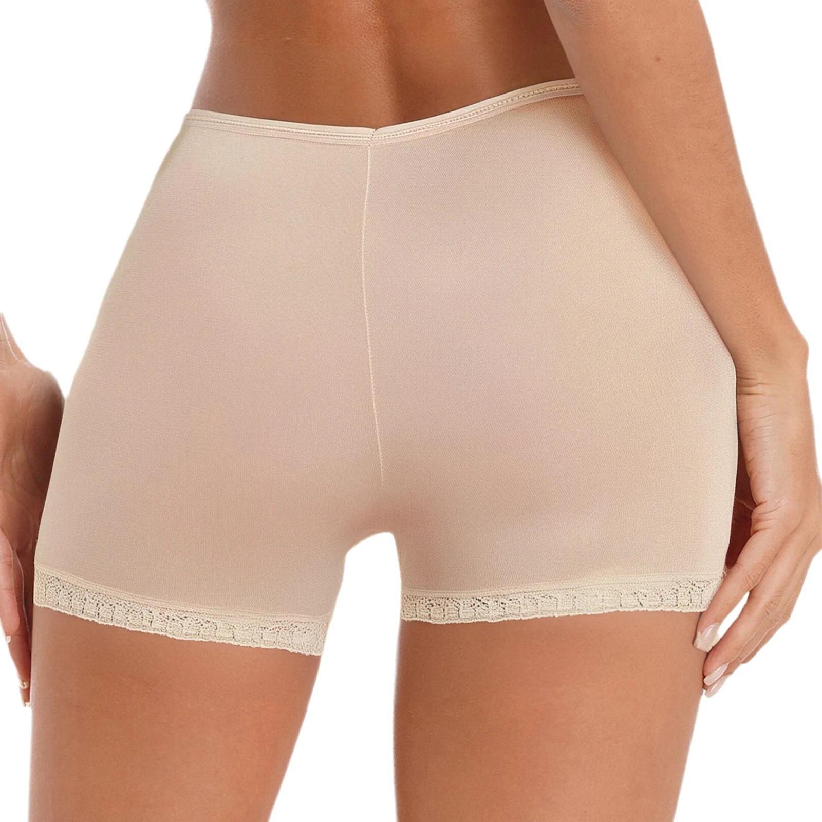 Womens Seamless Safety Shorts Underwear Elastic Waist Floral Lace Trim Boxer Shorts Dress Pettipants for Daily Casual Vacation