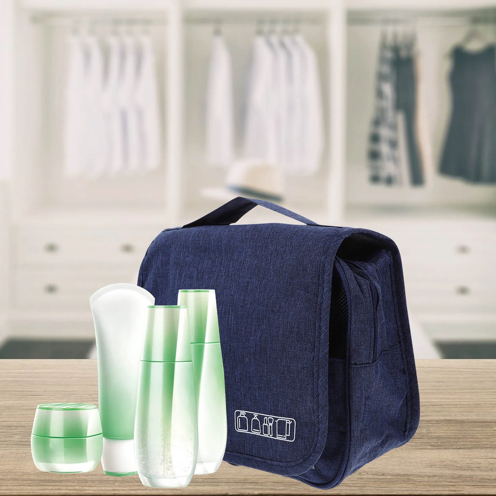 

Travel Toiletry Toiletry Bag For Women Folding Women Oxford Cloth Pouch Portable Makeup Storage For Travel Bathroom