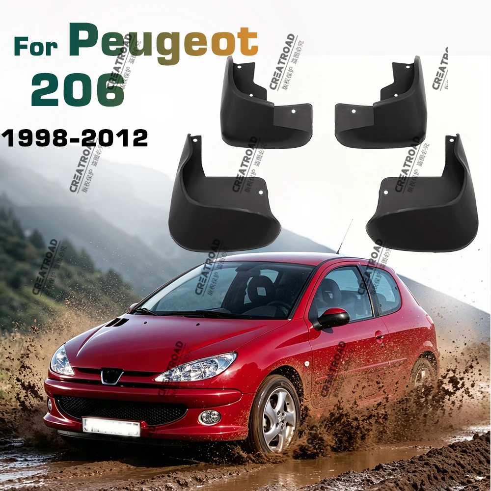 Für Peugeot 206 1998-2007 2008 2009 2010 2011 2012 Kotflügel Kotflügel Schmutzfänger Schutz Spritzschutz Kotflügel Autozubehör