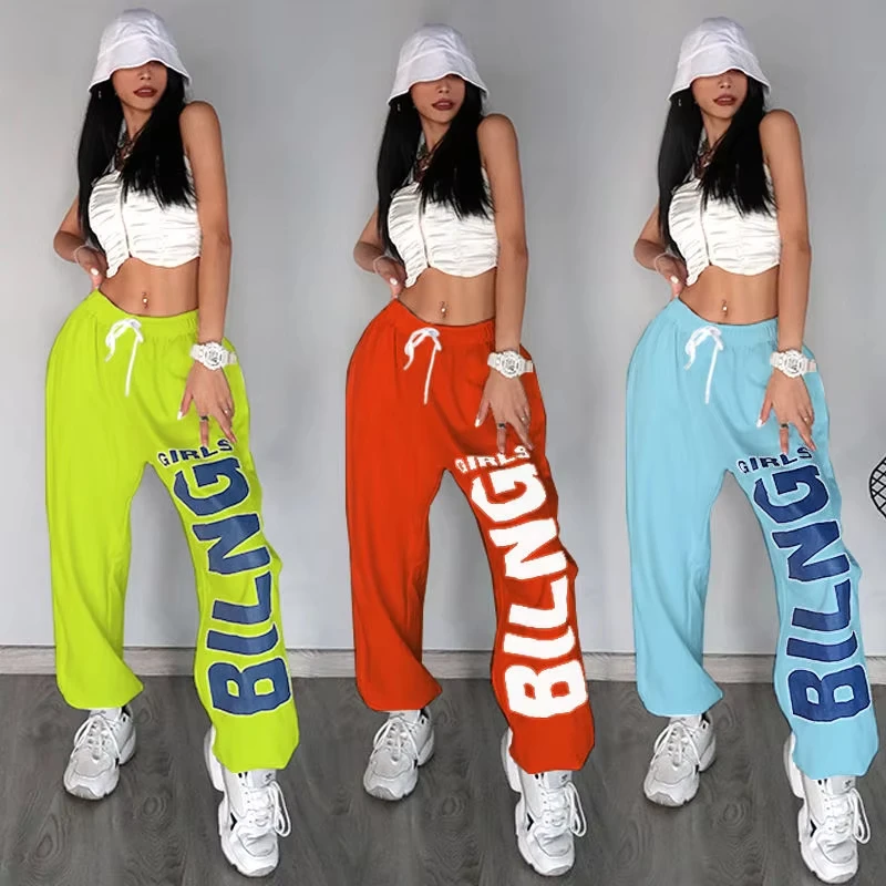 2026 Amerikanische Retro-Hose mit Buchstabenprint für Damen/Kinder – Neue Sport-Hip-Hop-Trend-Freizeithose für Tanz und Jazz-Auftritte, lockere Passform – Detail 8