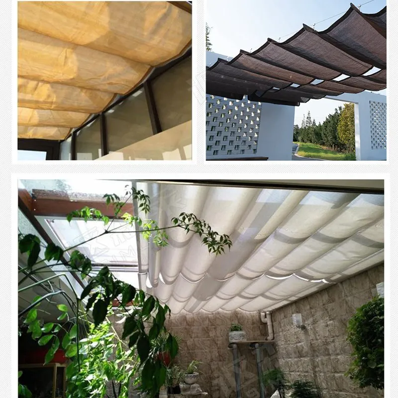 

1m Width Telescopic Wave Sunshade HDPE Anti-UV Shading Net Home Terrace Balcony Privacy Safety Fence Netting Canopy Shadow