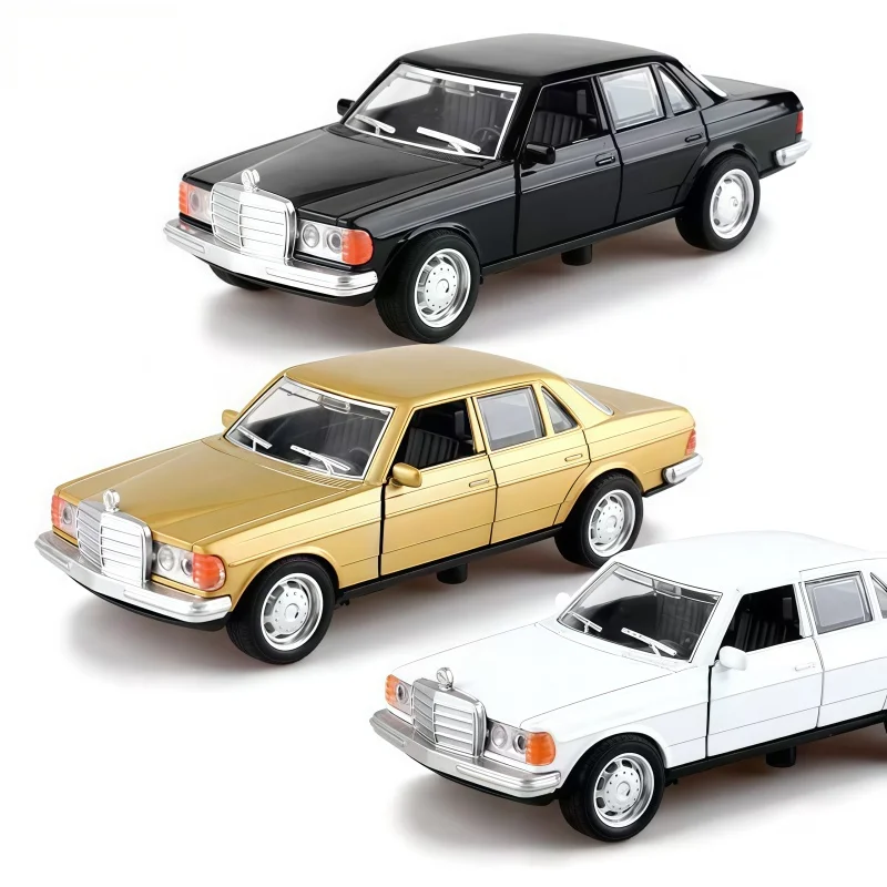 Modèle de voiture rétro classique en alliage à l'échelle 1:36, ensemble de 3 couleurs, petite voiture en alliage moulé sous pression, porte ouvrable, fonction de retour, pour bureau.