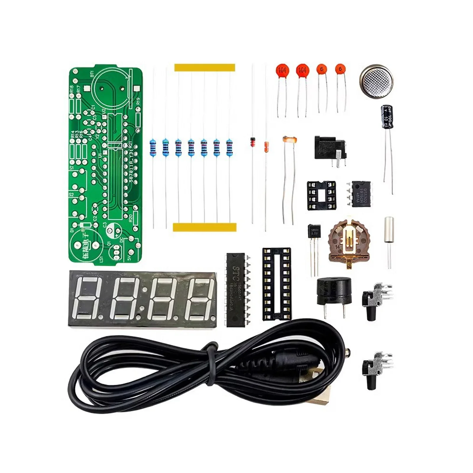 New Multi Functional Digital Clock Kit Microcontroller Electronic Clock Temperature Date Display DIY Welding