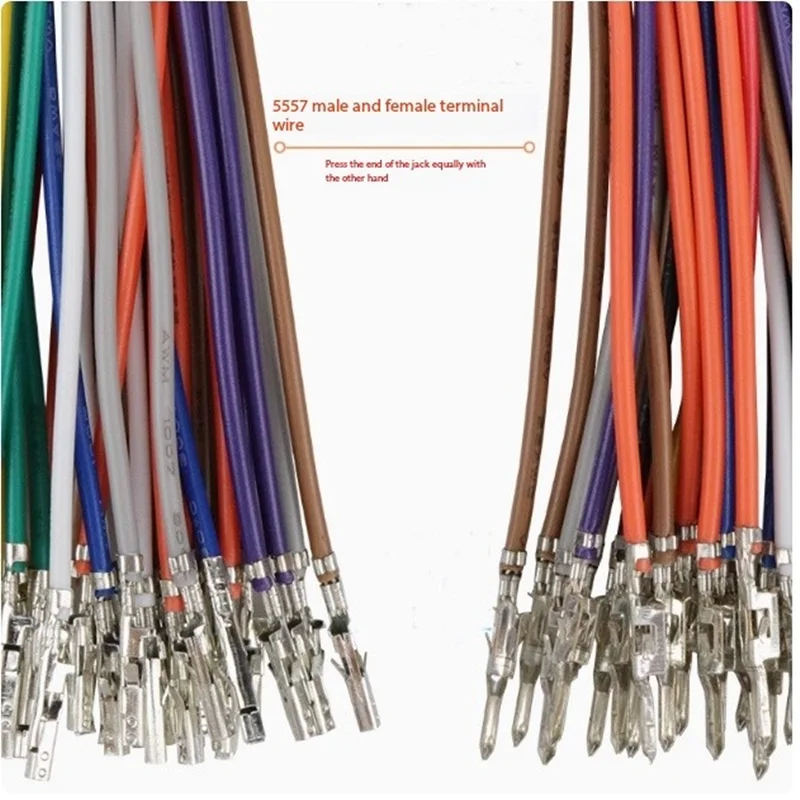 10PCS 5557/5559 Double-HEAD ชายและหญิง Terminal CABLE Double-headed สี Air Interlocking 10/15/20/30/50 ซม.