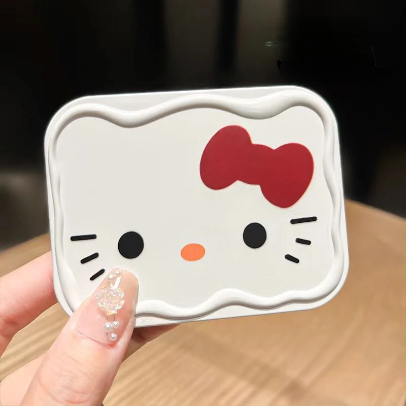 Ensemble de petits miroirs pliants portables Sanurgente Hello Kitty, miroir cosmétique pour classe, miroir de poche et peigne, cadeau tout-en-un pour filles, nouveau