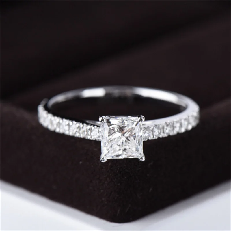 

925 Sterling Rings For Women Simple Cubic Zirconia Ring Wedding Propose Fine Bridal Jewelry Bague Femme Drop Shipping