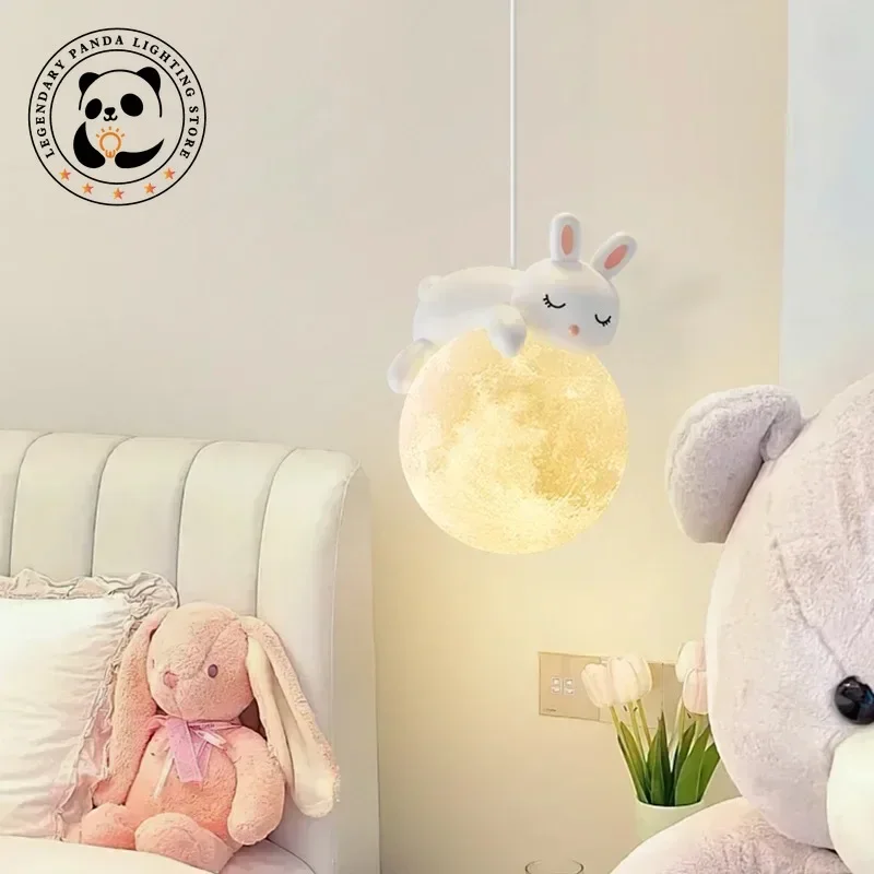 Designer Creative Pendant Lights Cartoon Animals LED Hanging Chandelier Living Room Children Room Bedside Lamps Home Decoration