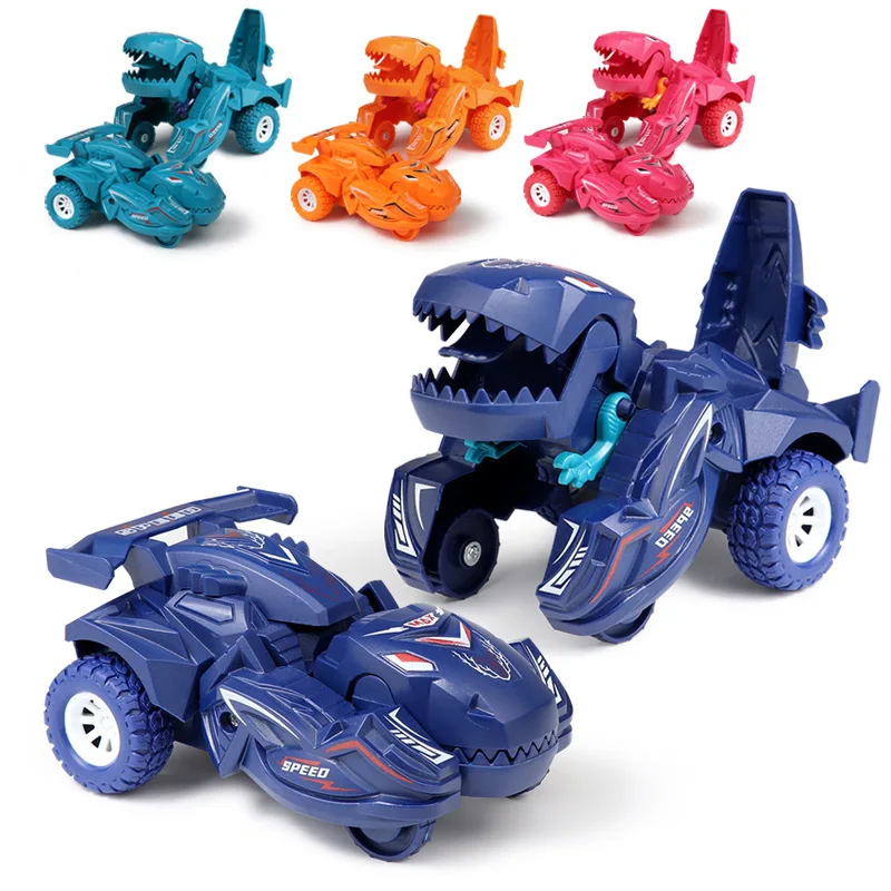 Dinosaur Car Deformation Car Toys Inertial Sliding Transforming Dino Car Automatic Transform Toy Boys Amazing Gifts Children Toy