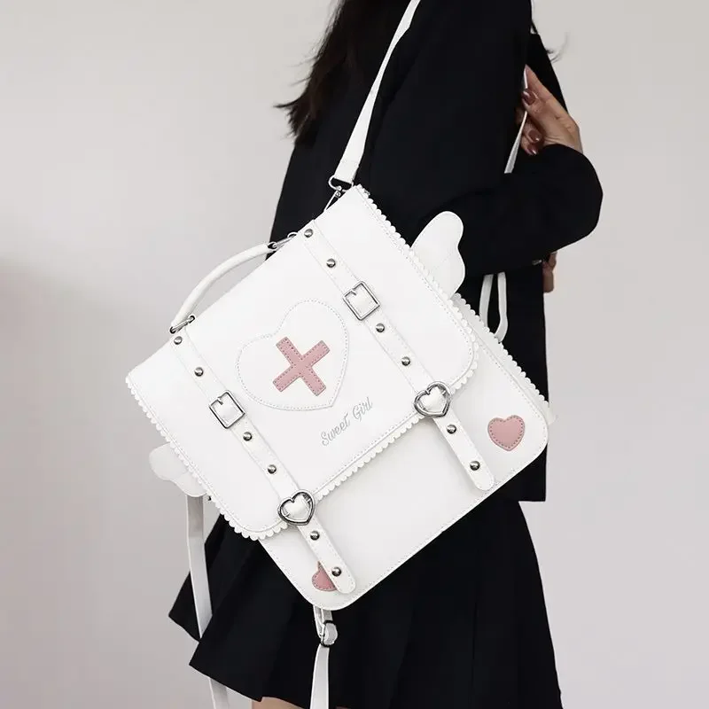 Backpack Bag for School Students Laptop Lolita Wing Heart Cross Rucksack Outdoor Shoulder Book Kawaii Uniform School Bag Hot