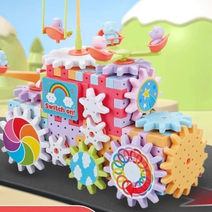 

Электрические 3D-конструкторы-головоломки: Наборы для сборки из пластиковых блоков, развивающие игрушки для детей, строительные блоки-шестеренки