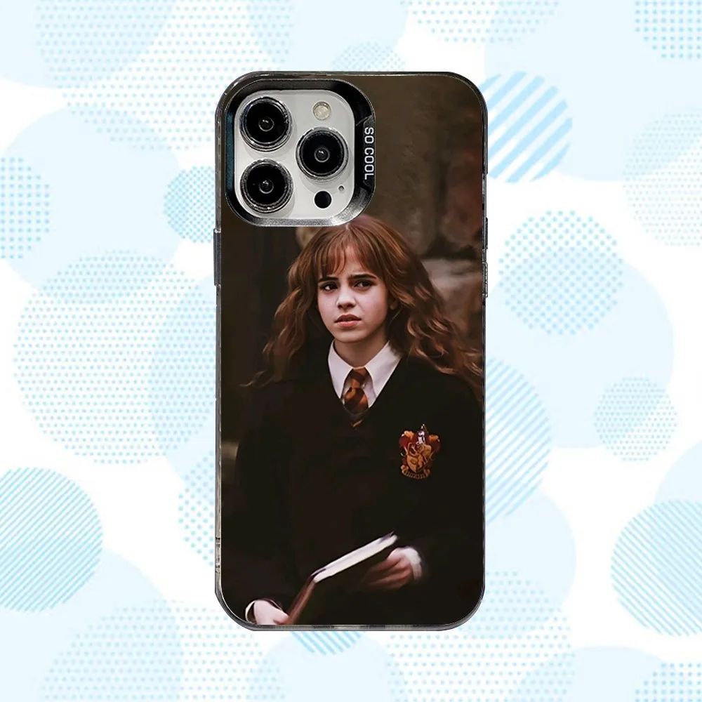 حافظة هاتف E-Emma Actor W-Watson لهاتف iPhone 16,15,14,13,12,11,Mini,Pro,SE,MAX غطاء أبيض غير لامع مقاوم للصدمات