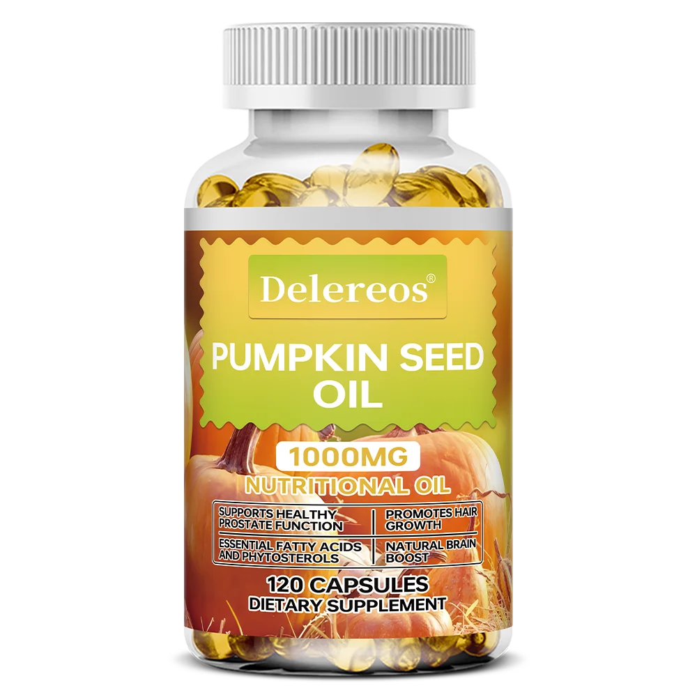

1000 Mg Pumpkin Seed Oil Capsules - Promotes Hair Growth, Supports Urinary, Bladder and Prostate Health, Cardiovascular Health