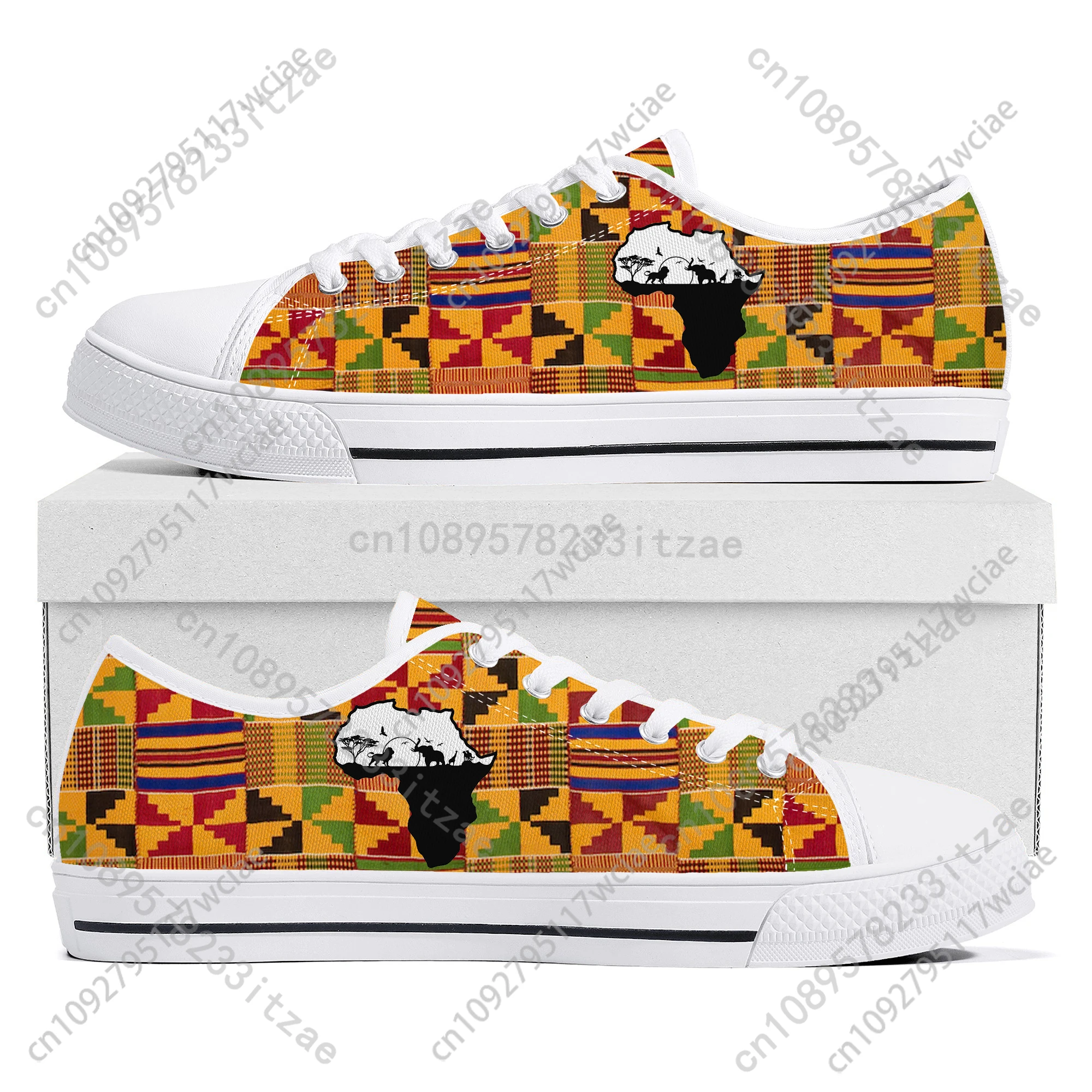

African Ethnic Culture Design Low Top Sneakers Mens Womens Teenager High Quality Canvas Sneaker couple Casual Shoes Custom Shoe