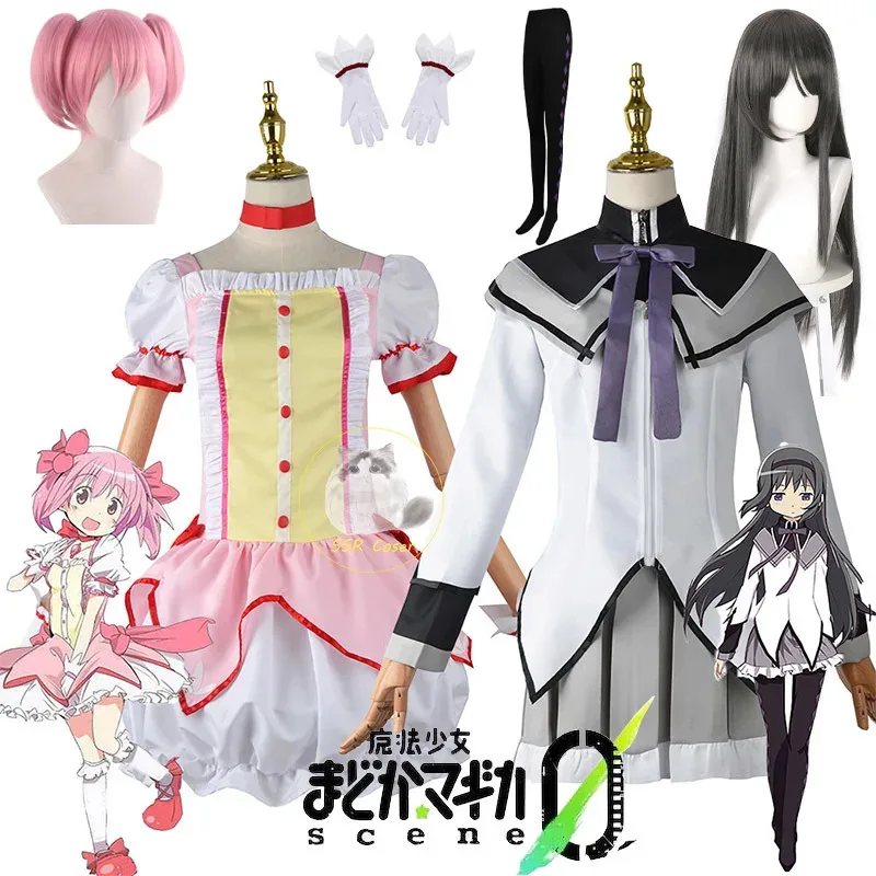 Anime Magical Girl Puella Magi Magica Akemi Homura Kaname Madoka Cosplay Costume Mahou Shoujo Wig Battle Suit Dress Skirta;k6;8'